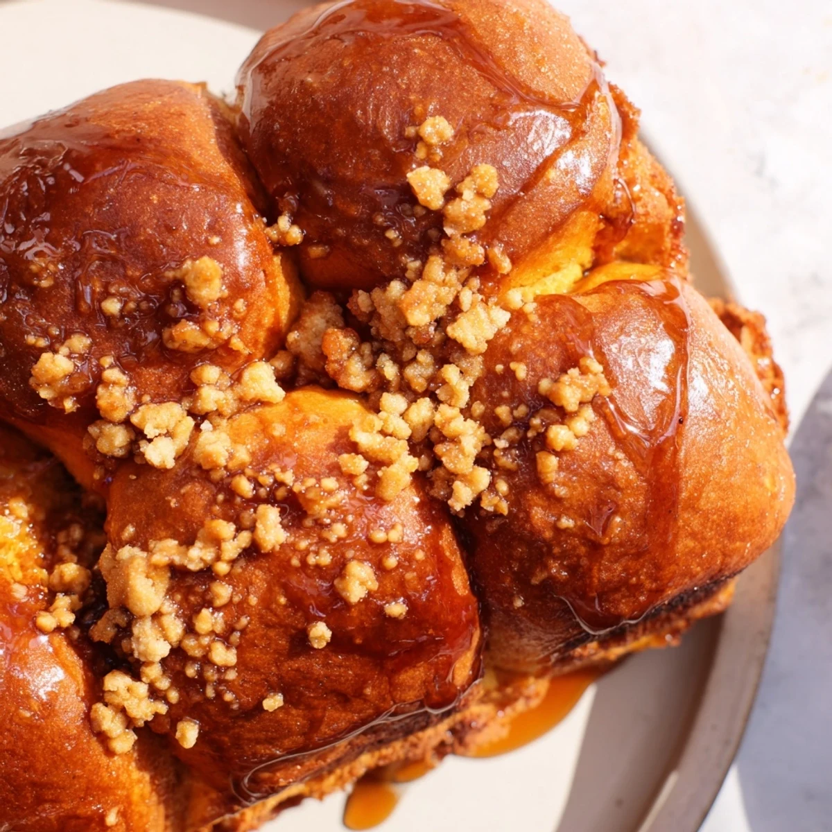 Quick Skillet Cornbread glistening with a sweet honey butter glaze, ideal for complementing chili on a chilly evening.