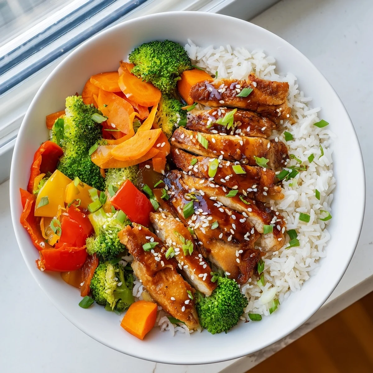Steaming One-Pot Teriyaki Chicken and Rice Bake with savory aroma and glistening glazed chicken.