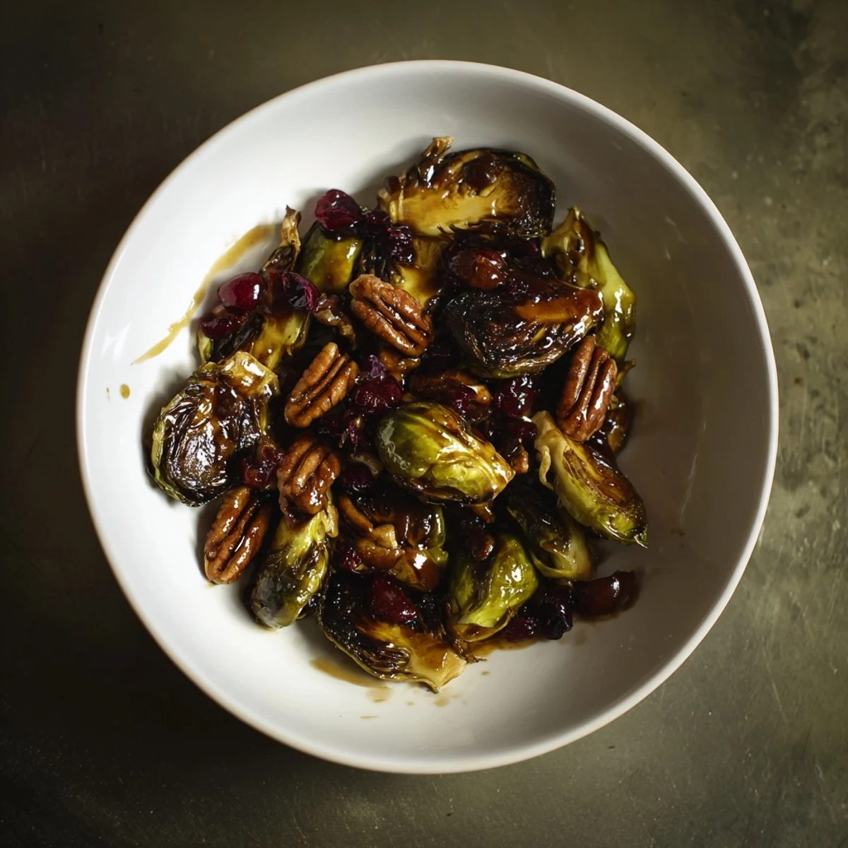 Crispy edges and a sweet glaze define these flavorful Winter Roasted Brussels Sprouts served warm.