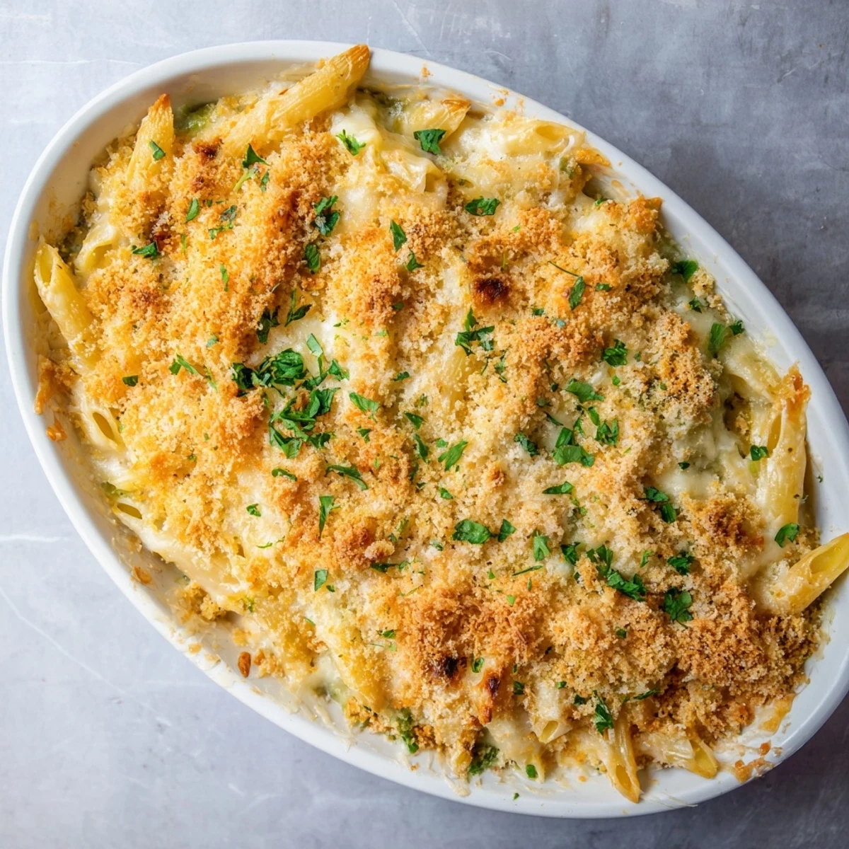 Picture a comforting bowl of Classic Oven-Baked Macaroni and Cheese, a family favorite with creamy sauce.
