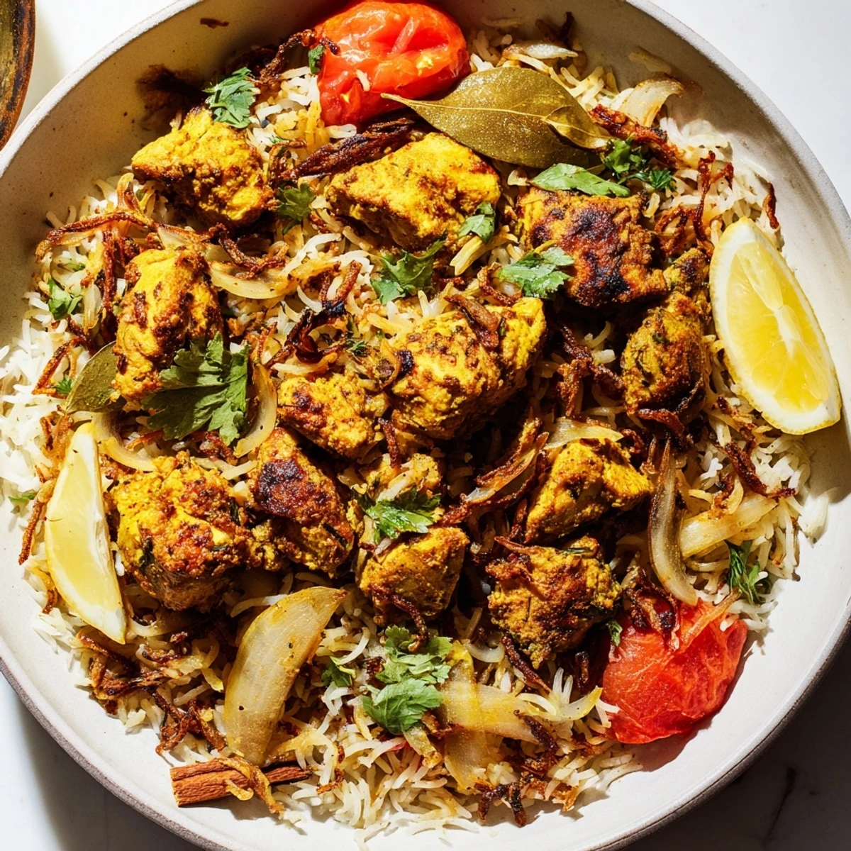 Aromatic Easy Chicken Biryani: a one-pot meal with fluffy rice and tender chicken, ready to eat.