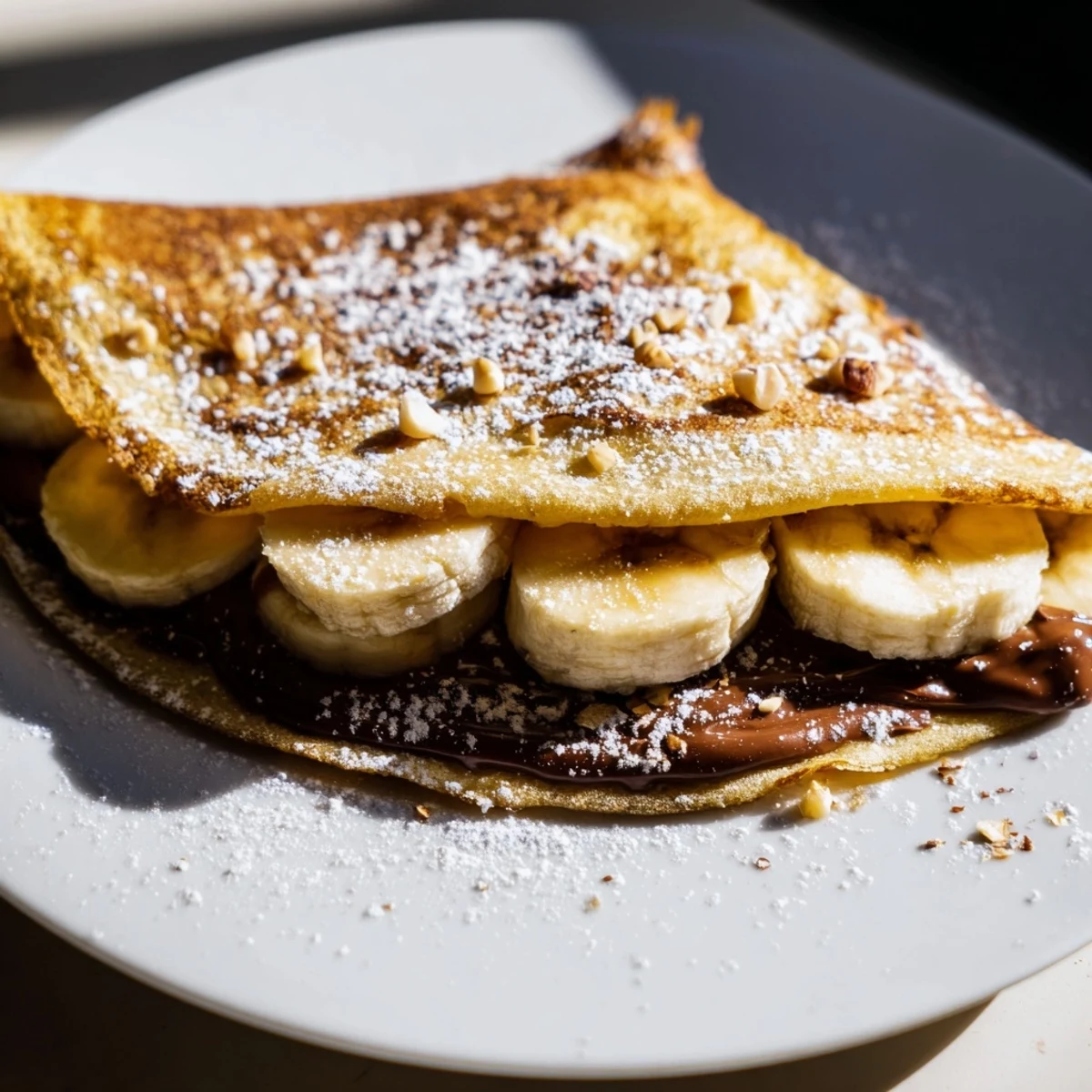 Banana Nutella Folded Tortilla