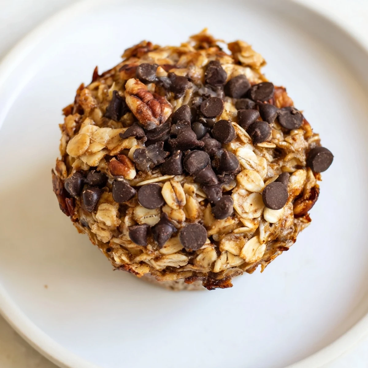 Golden-brown baked oatmeal cups with fresh berries, perfect for a quick and healthy breakfast ready.