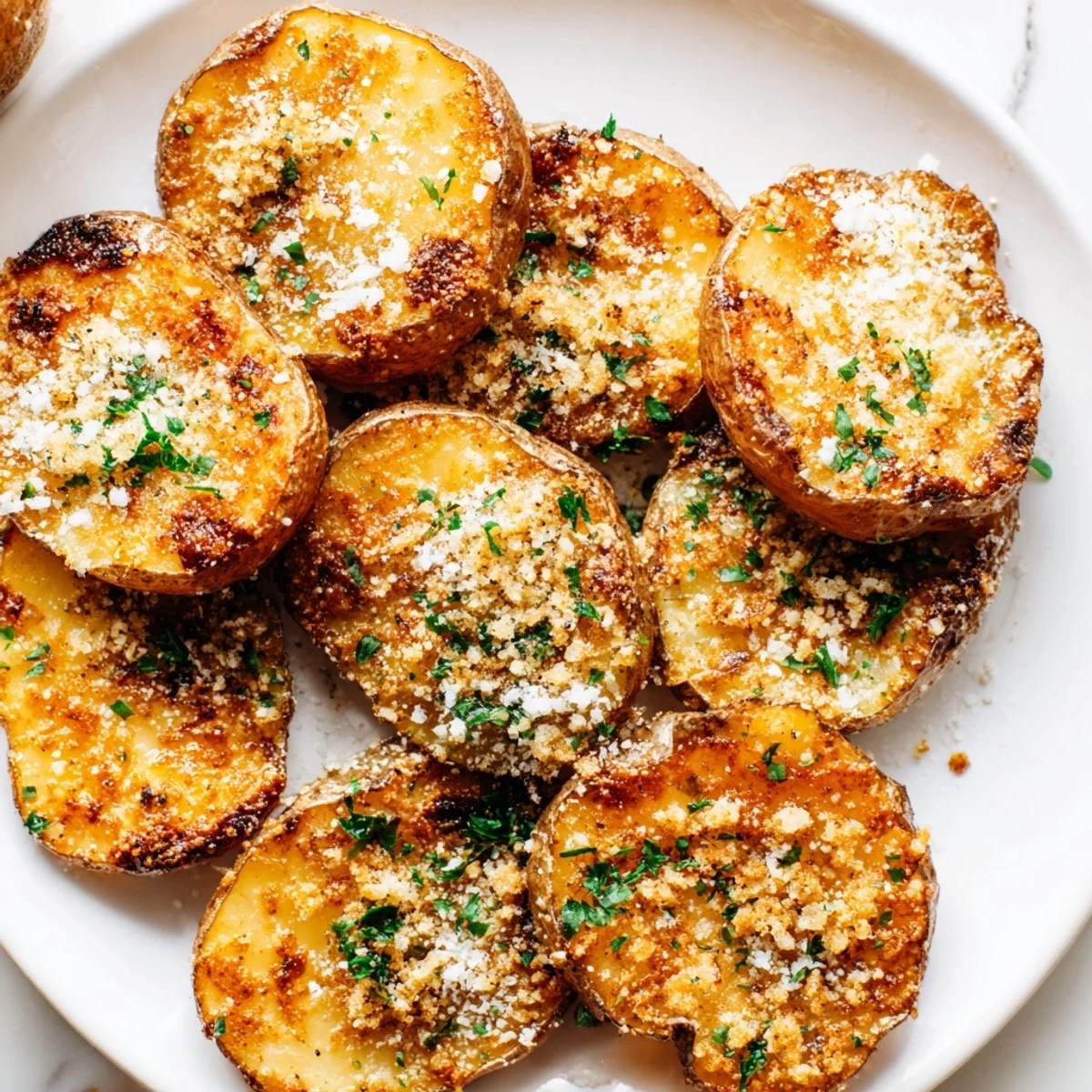 Imagine the amazing flavor of sizzling Garlic Parmesan Potatoes, hot from the oven with a lovely texture.