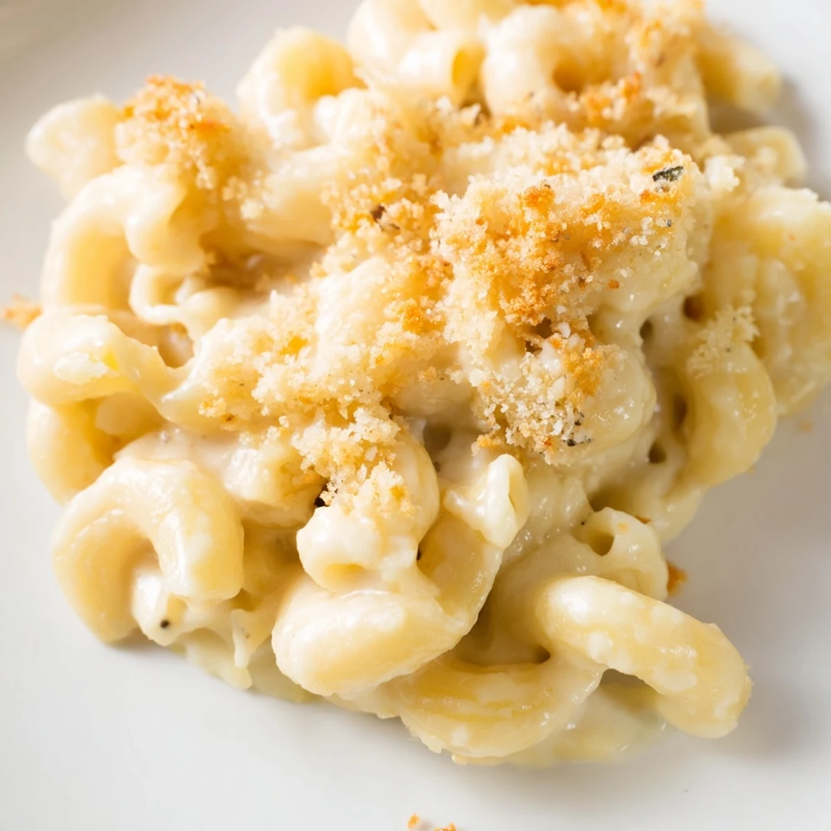 A forkful of rich, cheesy mac and cheese, perfectly illustrating the creamy texture.