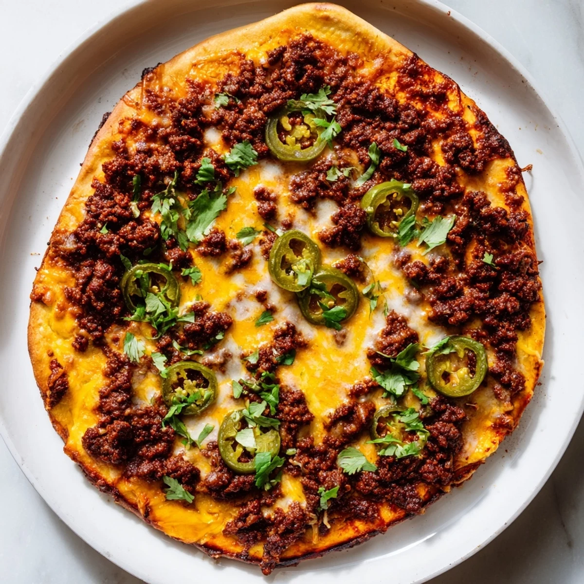 Spicy Ground Beef Pizza