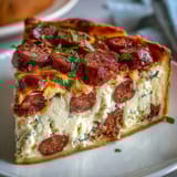 Italian Easter Pie with Ricotta and Salami: A savory, golden pastry filled with creamy ricotta, diced salami, and melted cheese, baked to perfection and ready for festive brunch.