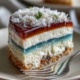 Silky, layered Rainbow Jelly Cake, a dairy-free dessert bursting with colorful fruit flavors.