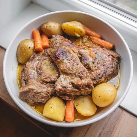 Tender slow-roasted beef pot roast with root vegetables, beautifully browned and ready to savor.
