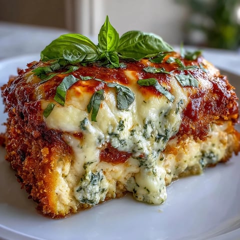 Golden-brown breaded chicken breasts topped with vibrant green pesto, rich marinara, and bubbly melted mozzarella cheese.