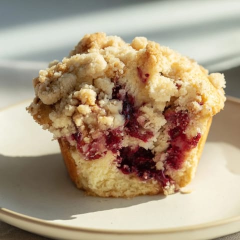 Freshly baked homemade blueberry muffins showcasing juicy blueberries and perfect streusel, ready to enjoy.