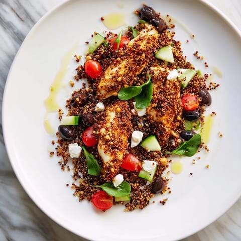 Freshly assembled Mediterranean Grain Bowl, featuring vibrant roasted chickpeas and creamy feta cheese.