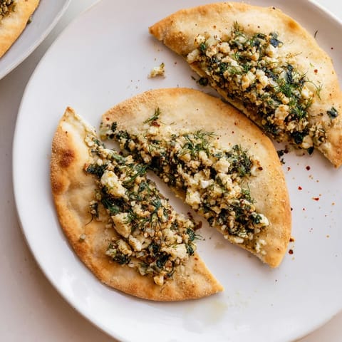 Turkish Spinach Feta Flatbread