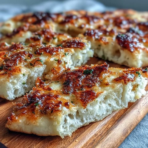 Warm, fluffy Indian-style Easy Garlic Naan Bread resting beside a rich curry, ready to scoop up delicious sauce.