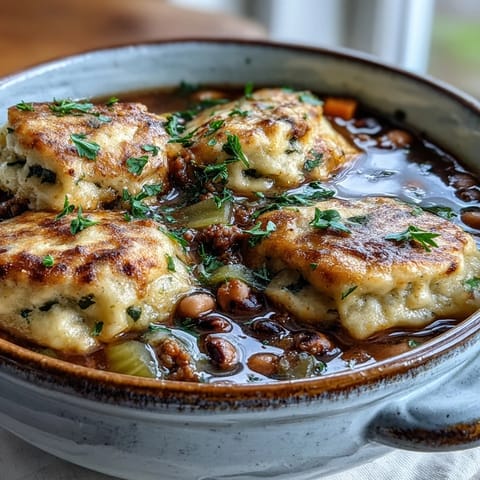 Black-Eyed Peas and Sausage Dumplings