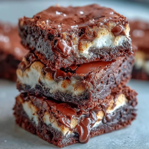 Gooey smores brownie mix cookies with toasted marshmallow tops, chocolate chips, and graham cracker bits.