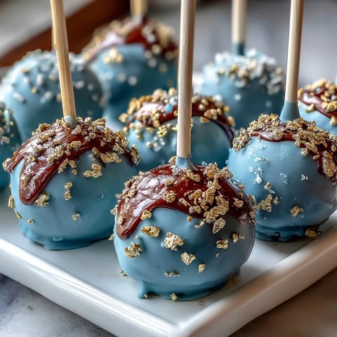 Colorful cake pops decorated with your school's colors and sparkling gold sprinkles, perfect for graduation parties.  