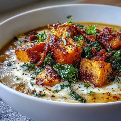 A creamy, flavorful bowl of Smoky Sweet Potato Chowder, seasoned perfectly.