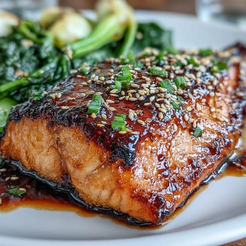 Jewel-toned Miso Glazed Salmon with Sesame Bok Choy, ready for dinner.