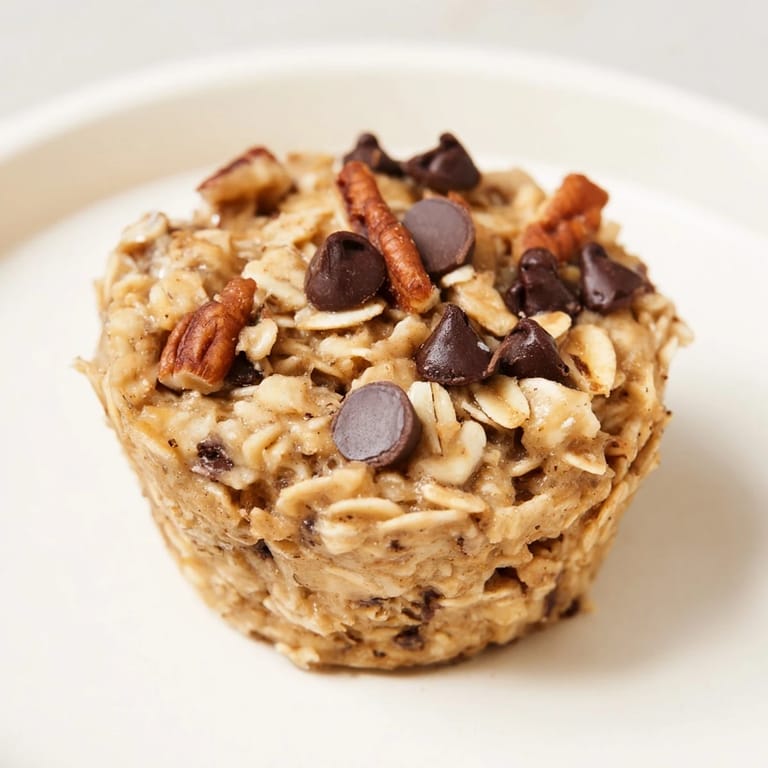 Hearty baked oatmeal cups, featuring visible chocolate chips, a satisfying grab-and-go snack.