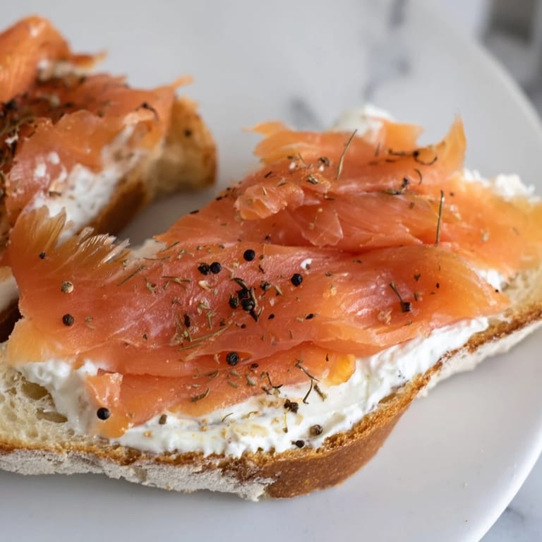 A close-up of a warm Smoked Salmon Grilled Cheese featuring fresh dill and golden, toasted bread.