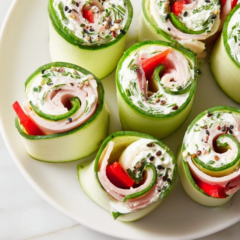 Creamy cream cheese and fresh herbs enhance these easy Cucumber Roll-Ups, perfect appetizers or snack.