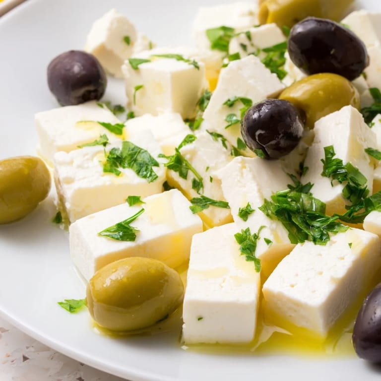 Delightful close-up showcasing a Turkish olives and cheese board bursting with Mediterranean flavors now.