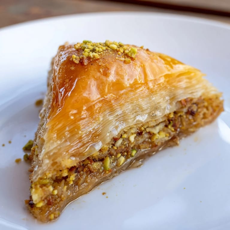Freshly drizzled Turkish Hazelnut & Pistachio Baklava, a sweet Turkish dessert perfect for sharing.