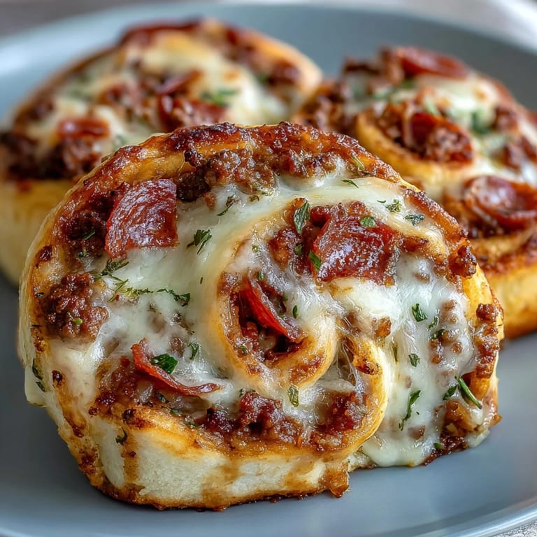 Twelve Irresistible High Protein Pepperoni Pizza Rolls are served warm on a platter with a small bowl of pizza sauce for dipping.