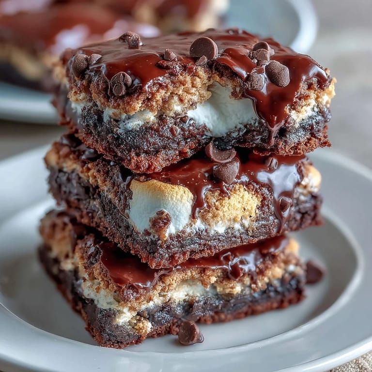 Chewy smores brownie cookies loaded with chocolate and graham cracker, crowned with golden melted marshmallows.