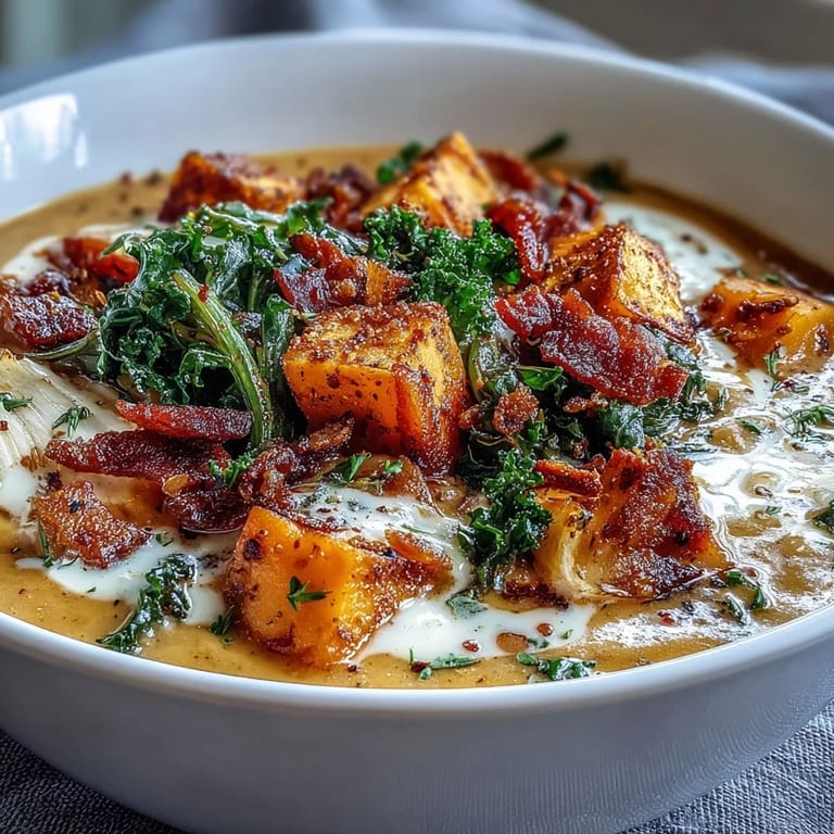 Velvety Smoky Sweet Potato Chowder, brimming with tender vegetables, perfect for dinner.
