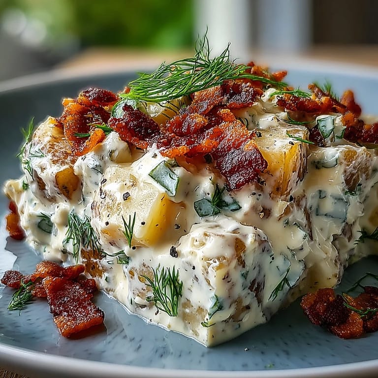 Tangy Memorial Day Potato Salad, rich with dill flavor, perfect for picnics.