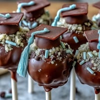 Celebrate graduation with colorful cake pops in school colors, decorated with edible glitter and fondant caps.